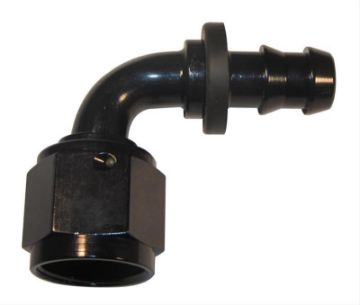 Picture of Fragola - 10AN Nut x - 8AN 90 Degree Push - Lite Hose End For Fuel Cell Conversion - Black