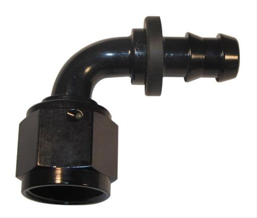 Picture of Fragola - 10AN Nut x - 8AN 90 Degree Push - Lite Hose End For Fuel Cell Conversion - Black