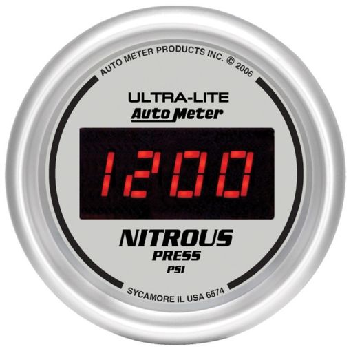 Picture of Autometer Ultra - Lite 2 - 116in 1600 PSI Digital Nitrous Pressure Gauge - Silver