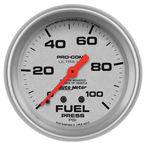Picture of Autometer Ultra - Lite 2 58in Mechanical Fuel Pressure Gauge 100psi