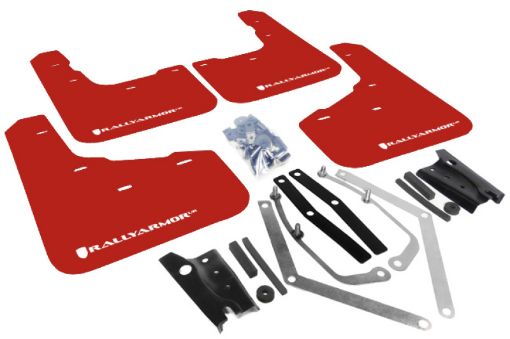 Picture of Rally Armor 13 - 19 Ford Fiesta ST Red UR Mud Flap wWhite Logo