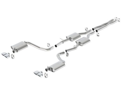 Picture of Borla 15 - 16 Dodge Challenger RT 5.7L Dual Rectangle Angle Cut Dual Split Rear Exit S - Type Exhaust
