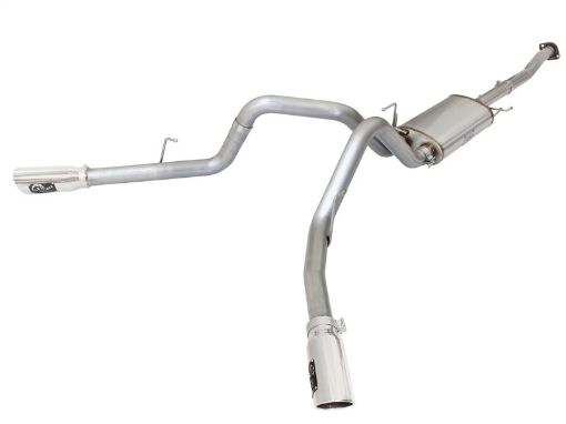 Picture of aFe MACHForce XP Exhaust 3in SS Dual Side Exit CB w Polish Tips 15 Ford F150 Ecoboost V6 - 2.7L3.5L
