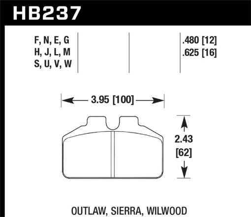 Picture of Hawk Wilwood Bridgebolt AP Racing Outlaw Caliper HT - 10 Race Brake Pads