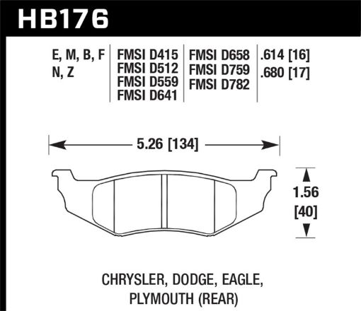 Picture of Hawk SRT4 HPS Street Rear Brake Pads