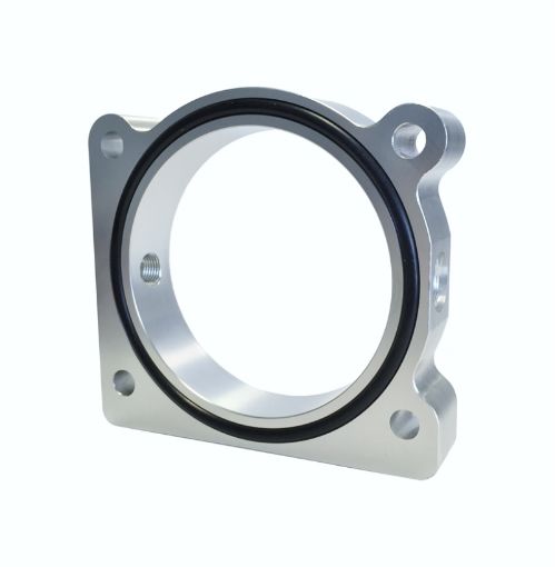 Picture of Torque Solution Throttle Body Spacer (Silver) Ford F - 150 3.5L Ecoboost 3.7L V6