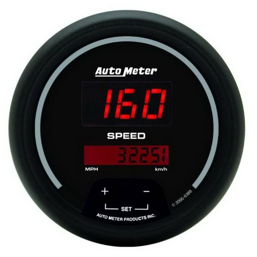 Picture of Autometer Sport - Comp Black 3 38in 160 MPH Digital Speedo Gauge