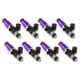 Picture of Injector Dynamics 1700cc Injectors - 60mm Length - 14mm Purple Top - 14mm Lower O - Ring (Set of 8)