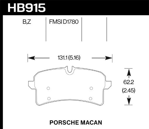 Picture of Hawk 16 - 18 Porsche Macan Performance Ceramic Street Rear Brake Pads