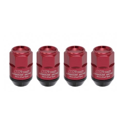 Picture of Project Kics Leggdura Racing Shell Type Lug Nut 35Mm Closed - End Look 16 Pcs 4 Locks 12X1.25 Red