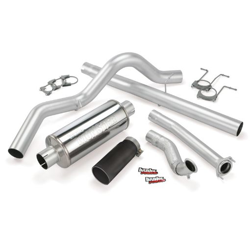Picture of Banks Power 94 - 97 Ford 7.3L ECSB Monster Exhaust System - SS Single Exhaust w Black Tip
