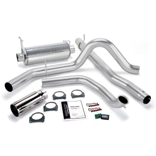 Picture of Banks Power 99 Ford 7.3L Truck wCat Conv Git - Kit - SS Single Exhaust w Chrome Tip