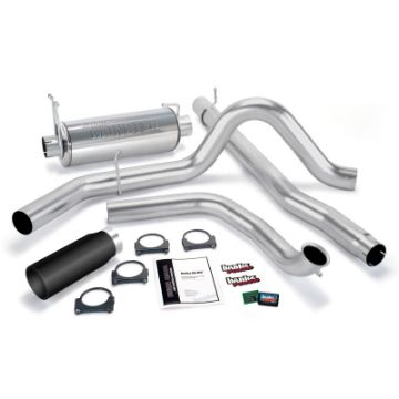 Picture of Banks Power 99 Ford 7.3L Truck wCat Conv Git - Kit - SS Single Exhaust w Black Tip