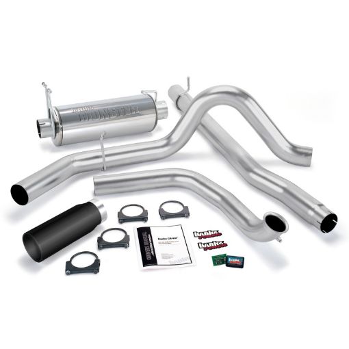 Picture of Banks Power 01 - 03 Ford 7.3L wCat Conv Git - Kit - SS Single Exhaust w Black Tip