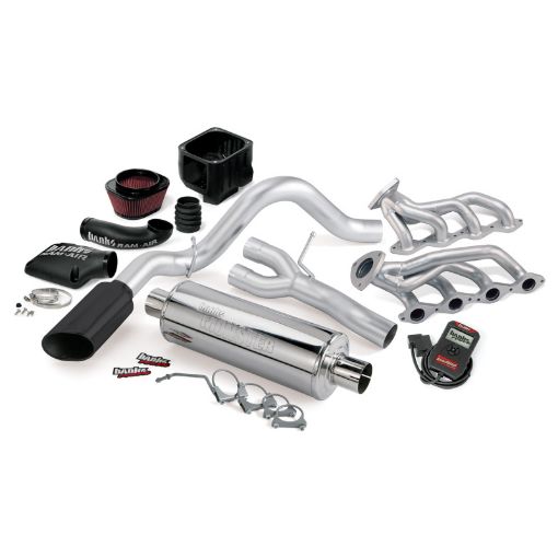 Picture of Banks Power 02 - 06 Chevy 4.8 - 5.3L 1500 - SCSB PowerPack System - SS Single Exhaust w Black Tip