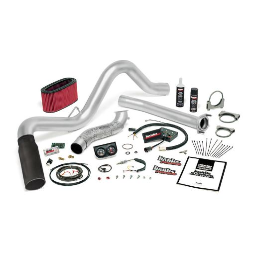 Picture of Banks Power 95.5 - 97 Ford 7.3L Man Stinger System - SS Single Exhaust w Black Tip