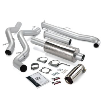 Picture of Banks Power 01 - 04 Chevy 6.6L SCLB Monster Exhaust System - SS Single Exhaust w Chrome Tip