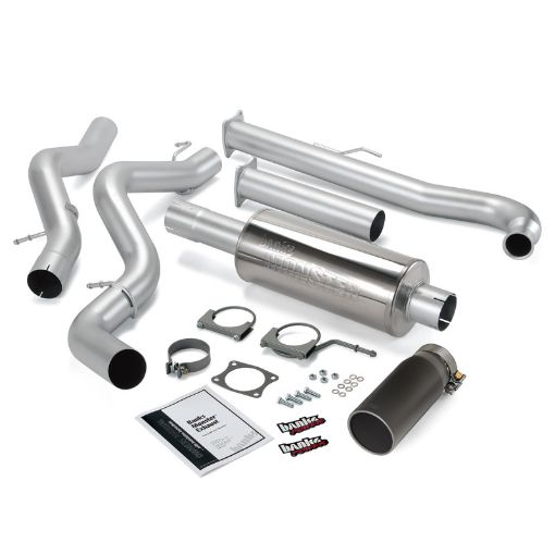 Picture of Banks Power 01 - 04 Chevy 6.6L SCLB Monster Exhaust System - SS Single Exhaust w Black Tip