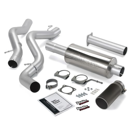 Picture of Banks Power 02 - 05 Chevy 6.6L ECCCLB Monster Exhaust System - SS Single Exhaust w Black Tip
