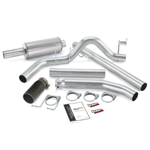 Picture of Banks Power 98 - 02 Dodge 5.9L Ext Cab Monster Exhaust System - SS Single Exhaust w Black Tip