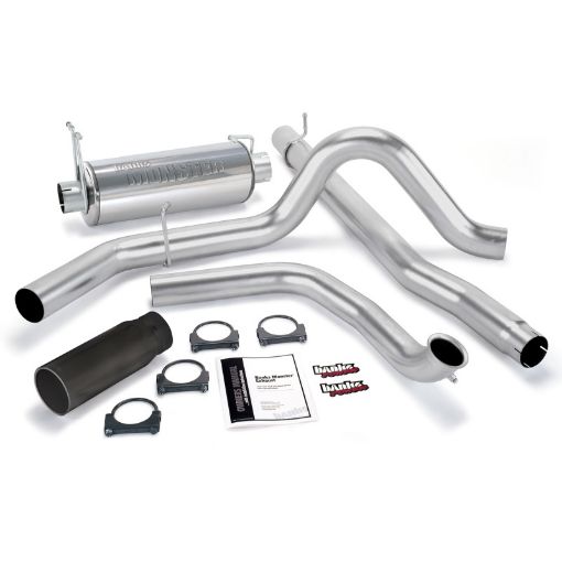 Picture of Banks Power 00 - 03 Ford 7.3L Excursion Monster Exhaust System - SS Single Exhaust w Black Tip