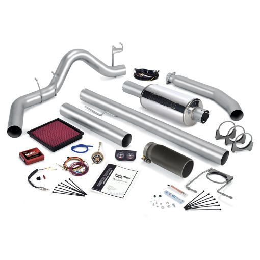 Picture of Banks Power 01 Dodge 5.9L 245Hp Ext Cab Stinger System - SS Single Exhaust w Black Tip