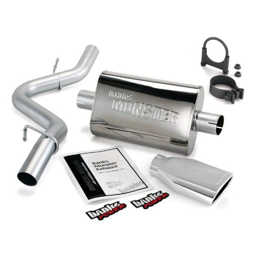 Picture of Banks Power 97 - 99 Jeep 2.54.0L Wrangler Slip Fit Cat Monster Exh Sys - SS Single Exh w Chrome Tip