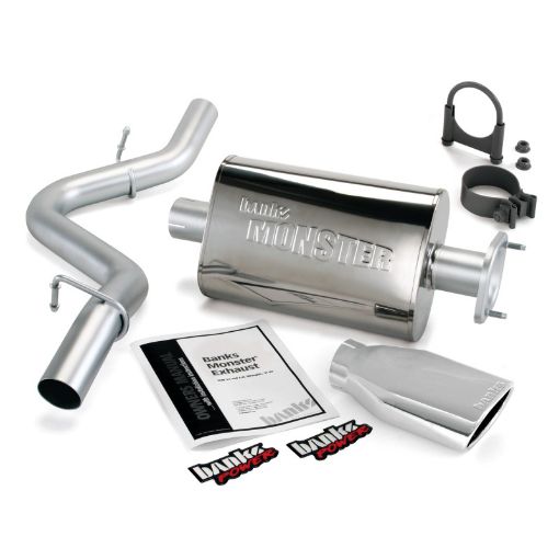 Picture of Banks Power 04 - 06 Jeep 4.0L Wrangler Monster Exhaust System - SS Single Exhaust w Chrome Tip