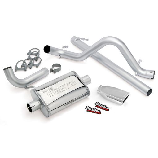 Picture of Banks Power 07 - 11 Jeep 3.8L Wrangler - 2dr Monster Exhaust System - SS Single Exhaust w Chrome Tip