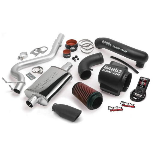 Picture of Banks Power 04 - 06 Jeep 4.0L Wrangler Unlimited Stinger System - SS Single Exhaust w Black Tip