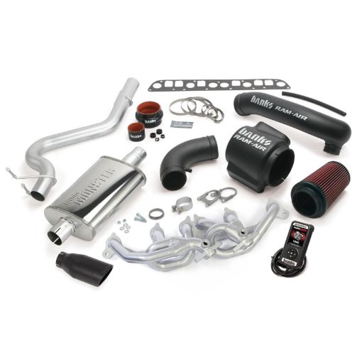 Picture of Banks Power 04 - 06 Jeep 4.0L Wrangler Unlimited PowerPack System - SS Single Exhaust w Black Tip