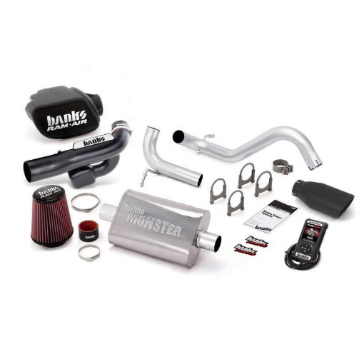 Picture of Banks Power 12 - 14 Jeep 3.6L Wrangler (All) 2dr Stinger Sys w AutoMind - SS Single Exh w Black Tip