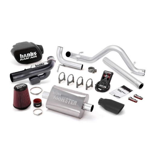 Picture of Banks Power 12 - 14 Jeep 3.6L Wrangler - 4dr Stinger Sys w AutoMind - SS Single Exhaust w Black Tip