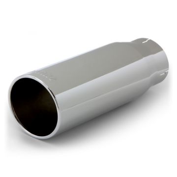 Picture of Banks Power Tailpipe Tip Kit - SS Round Straight Cut - Chrome - 3.5in Tube - 4.38in X 12in