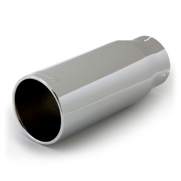 Picture of Banks Power Tailpipe Tip Kit - SS Round Straight Cut - Chrome - 4in Tube - 5in X 12.5in