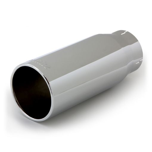 Picture of Banks Power Tailpipe Tip Kit - SS Round Straight Cut - Chrome - 4in Tube - 5in X 12.5in