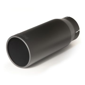 Picture of Banks Power Tailpipe Tip Kit - SS Round Straight Cut - Black - 4in Tube - 5in X 12.5in