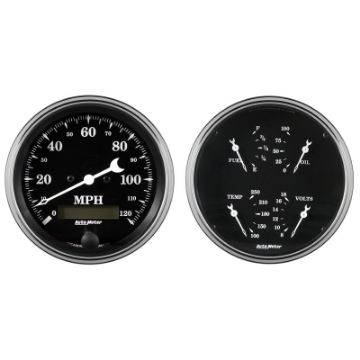Picture of Auto Meter Gauge Kit 2 pc. Quad Speedometer 5in Old Tyme Black
