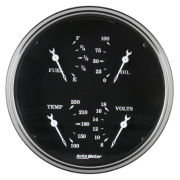 Picture of Auto Meter Gauge Quad 5in 240E - 33F Elec Old Tyme Black