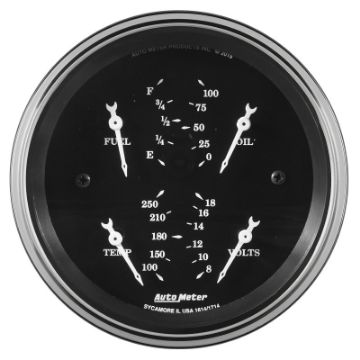 Picture of Auto Meter Gauge Dual Fuel OILP 3 38in 240E - 33F 100psi Elec Old Tyme Blk