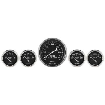 Picture of Auto Meter Gauge Kit 5 pc. 3 38in 2 116in Elec. Speedometer Old Tyme Black