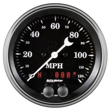 Picture of Auto Meter Gauge Speedometer 3 38in 120mph GPS Old Tyme Black