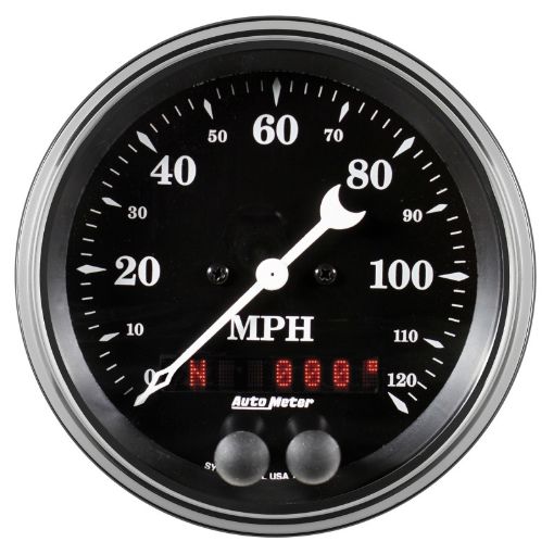 Picture of Auto Meter Gauge Speedometer 3 38in 120mph GPS Old Tyme Black