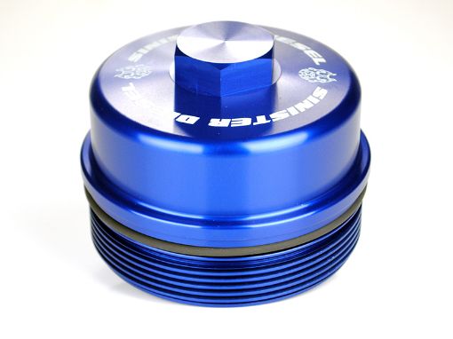 Picture of Sinister Diesel 03 - 07 Ford 6.0L Billet Blue Cap Kit