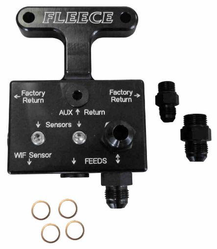 Picture of Fleece Performance 03 - 07 Dodge 5.9L 07.5 - 09 6.7L Cummins 3rd Gen Fuel Distribution Block