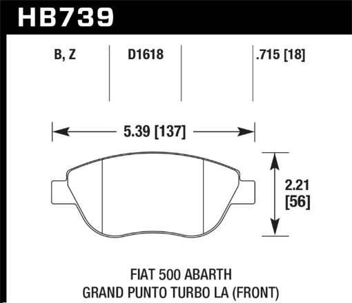Picture of Hawk 2013 Fiat 500 Abarth Front HPS 5.0 Street Brake Pads