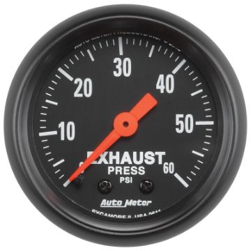 Picture of Autometer Z Series 52mm 0 - 60 PSI Mechanical Exhaust Gas Pressure Gauge