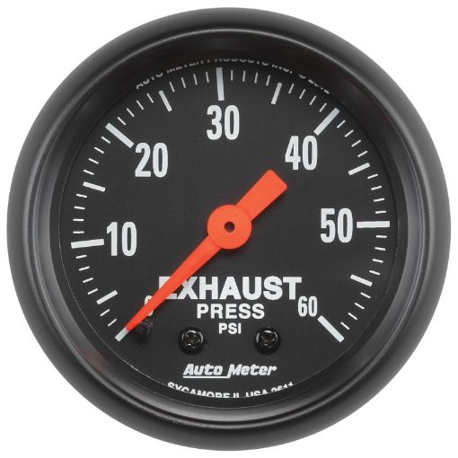 Picture of Autometer Z Series 52mm 0 - 60 PSI Mechanical Exhaust Gas Pressure Gauge