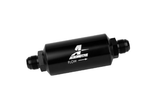 Picture of Aeromotive In - Line Filter - AN - 10 size Male - 10 Micron Microglass Element - Bright - Dip Black
