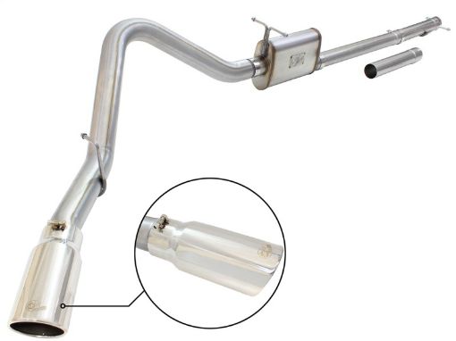 Picture of aFe MACHForce XP Exhaust 3in - 3.5in SS Single Side Ext CB w Polish Tip 99 - 04 Ford F - 250 V8 5.4L6.8L